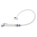 Deck-Mount Sprayer Hammer-Head Warm White Sprayer, 6' White Rubber Hose, Elite Holder image number 1