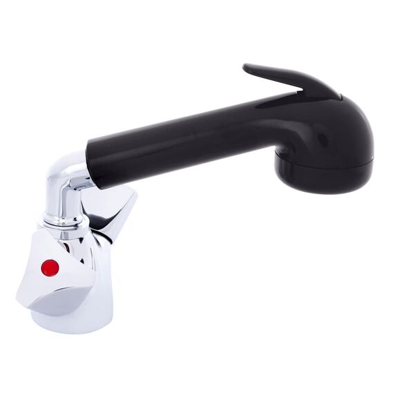 Trinidad Head/Shower Combo Faucet Large Black Sprayer No Hook, 6' Stainless Steel Hose Chrome/Black image number 2