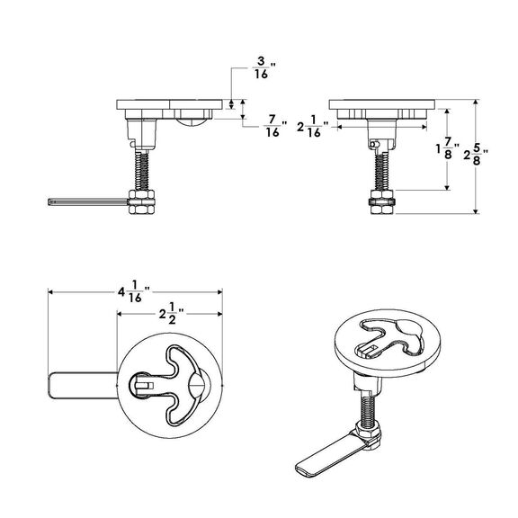 Round Lifting Handle, 2-1/2" Diameter image number 3