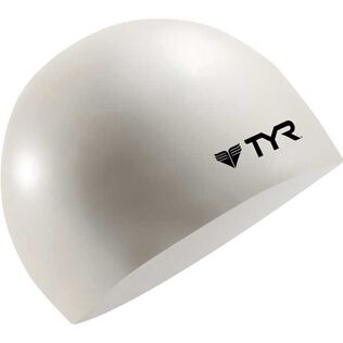 Wrinkle-Free Silicone Swim Cap, White