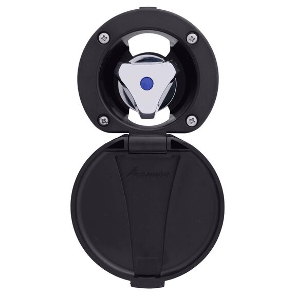 Trinidad Recessed Control Valve Cold Only, Black Cup & Lid, Chrome Trinidad Handle image number 0