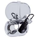 Aidack Transom Shower Hot/Cold Mixer, Chrome Cup & Lid, Hammer-Head Black Sprayer, 6' Stainless Steel Hose, Chrome Aidack Handle image number 1