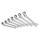 7 Piece 72-Tooth 12 Point Flex Head Ratcheting Combination SAE Wrench Set image number 0