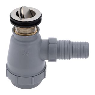 1-1/2" Drain, Flip Trap Sink Drain no Overflow, 1-1/4" & 1-1/2" Hose Barb Brushed Nickel