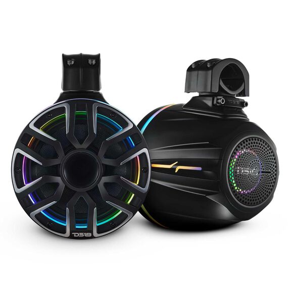 8&rdquo; Marine Short Tower Speaker With Neodymium Magnet, Kevlar Cone, Compression Driver And Digital LED Lights | 200W RMS 4-Ohm image number 0