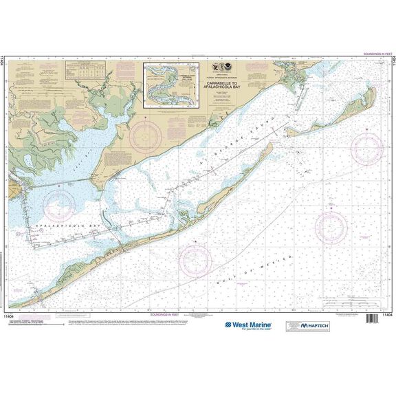 Maptech&reg; NOAA Recreational Waterproof Chart-Intracoastal Waterway Carrabelle to Apalachicola Bay; Carrabelle River, 11404 image number 0