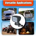 SEAFLO 360&deg; Rotating Remote Control LED Searchlight, 10-30V DC, 2700 Lumens, Wired Remote, Black, 2700K image number 5