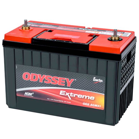 Odyssey Extreme Group 31 Dual Purpose AGM Battery with Thin Plate Pure Lead Technology, 103 Amp Hours, 1150 Cold Cranking Amps, 1370 Marine Cranking Amps, 220 Reserve Minutes, Single Terminal image number 0