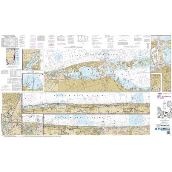 Maptech&reg; NOAA Recreational Waterproof Chart-Intracoastal Waterway West Palm Beach to Miami (11467) image number 0