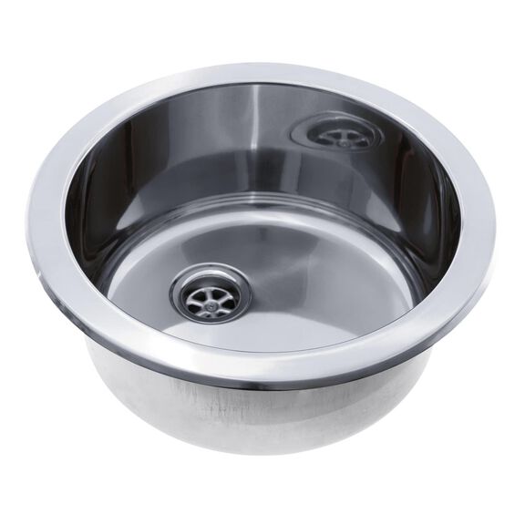 Cylinder Sink Ultra-Mirror Finish, 304 Stainless Steel, 2" Drain, SoundKOTE image number 0