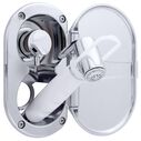 Aidack Transom Shower Hot/Cold Mixer, Chrome Cup & Lid, Hammer-Head Arctic White Sprayer, 10' White Rubber Hose, Chrome Aidack Handle image number 2