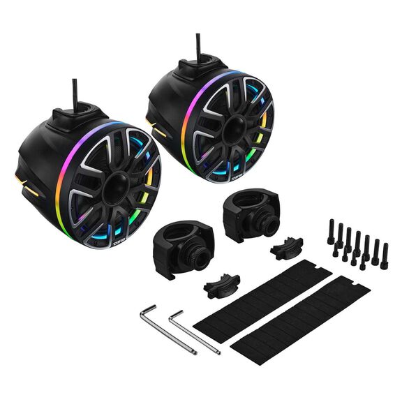 8&rdquo; Marine Short Tower Speaker With Neodymium Magnet, Kevlar Cone, Compression Driver And Digital LED Lights | 200W RMS 4-Ohm image number 4