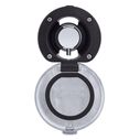 Aidack Recessed Control Valve Hot/Cold Mixer, Black Cup with Stainless Steel Lid w/Gasket, Chrome Aidack Handle image number 0