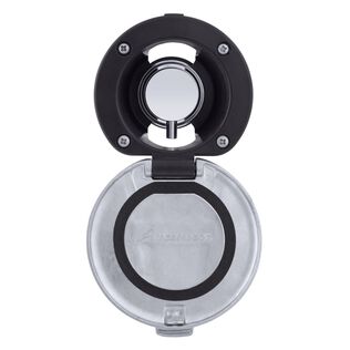 Aidack Recessed Control Valve Hot/Cold Mixer, Black Cup with Stainless Steel Lid w/Gasket, Chrome Aidack Handle