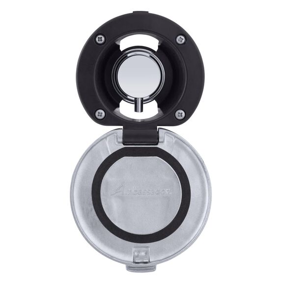 Aidack Recessed Control Valve Hot/Cold Mixer, Black Cup with Stainless Steel Lid w/Gasket, Chrome Aidack Handle image number 0