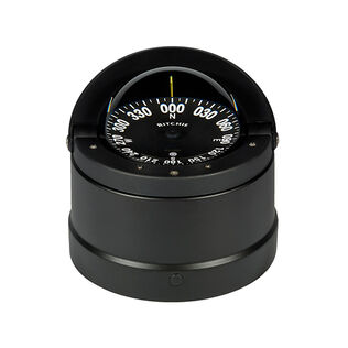 Binnacle-Mount Navigator Compass, 4-1/2" PowerDamp Flat Card Dial with Large Numerals, Black