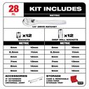 1/4" Drive Ratchet & Socket Set - Metric,  28 Piece image number 2