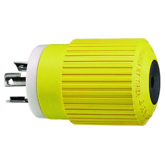 Hubbell Marine Twist-Lock Plug, 30A 125V, Yellow (B-Line) image number 1