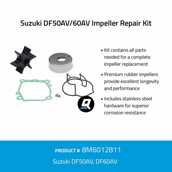 Quicksilver 8M6012811  Impeller Repair Kit - Suzuki DF50AV/60AV image number 1