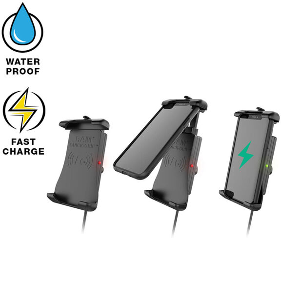 Quick-Grip&trade; Waterproof Wireless Charging Suction Cup Mount image number 1