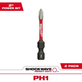 SHOCKWAVE&trade; 2" PH1 Impact Bit, 2 Pack