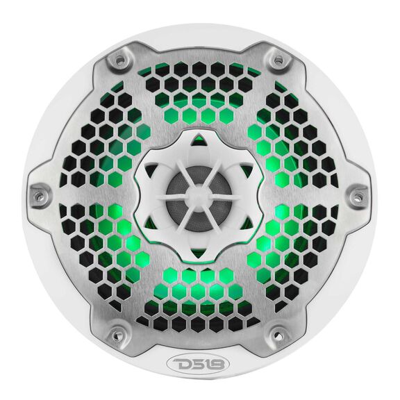 6.5&rdquo; Marine 2-Way Hybrid Speaker with RGB LED, Compression Driver and Neodymium Magnet, 250W RMS 4-Ohm, Gloss White image number 3