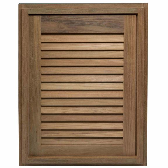 Right Hand Teak Louvered Door & Frame, 15" x 20" image number 4