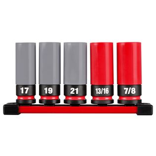 SHOCKWAVE 5-Piece Impact Duty&trade; 1/2 Drive SAE & Metric Lug Nut Wheel Socket Set
