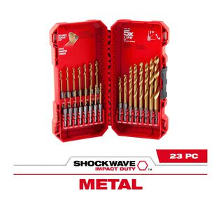 SHOCKWAVE Impact Duty&trade; RED HELIX&trade; Titanium Drill Bit Set, 23 Piece