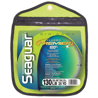 Fluorocarbon Big Game Premier Leader Material, Flourescent Clear/Blue, 25 yds.