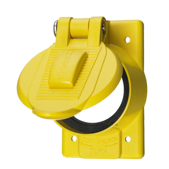 Hubbell Marine Weatherproof  Receptacle Cover, 50A, Yellow image number 0