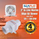 SEAFLO In-Line Blower, 12V 130 CFM Bilge Ventilation Fan image number 4