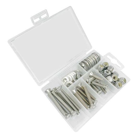 Phillips Oval Head Machine Screw Kit, 72 Piece, Stainless Steel image number 0