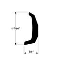 Rigid Black Rub Rail Kit, 1 7/16" x 5/8", 3 Pieces 7.5', 7.5' & 5' Lengths image number 1