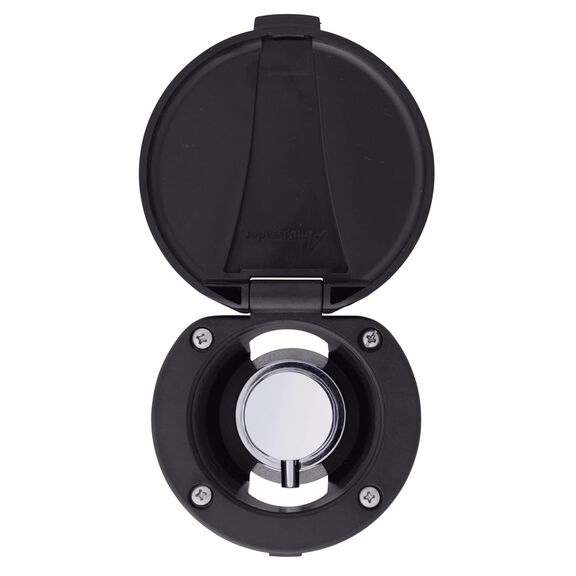 Aidack Recessed Control Valve Hot/Cold Mixer, Black Cup & Lid, Chrome Aidack Handle image number 1
