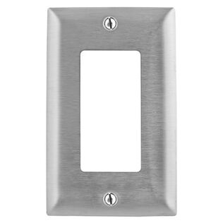 Hubbell Wall Plate, 1-Gang, GFCI, Stainless Steel