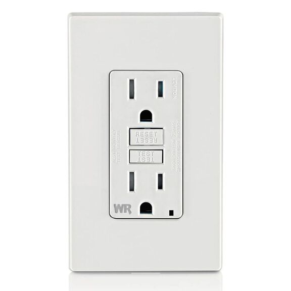 15 Amp 125 Volt Receptacle/Outlet, 20 Amp Feed-Through, Self-test SmartlockPro Slim Weather & Tamper-Resistant GFCI image number 2
