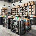 6 Gallon Heavy-Duty Black Milk Crates with Lid for Storage, Organization, 17.75" x 10" x 10.5" image number 4