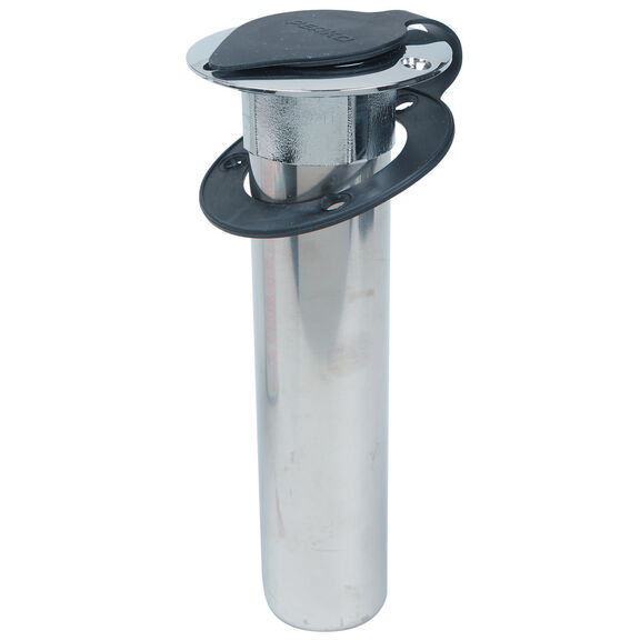 Vertical Flush-Mount Chrome-Plated Bronze Flange Rod Holder image number 0