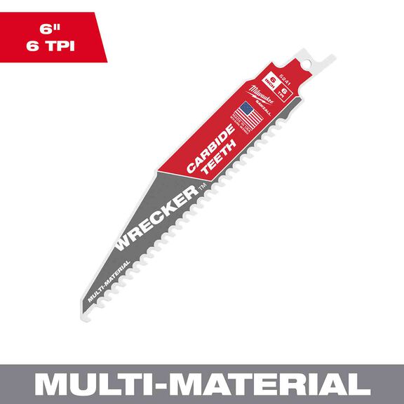 6" 6 TPI THE WRECKER&trade; with Carbide Teeth SAWZALL&reg; Blade image number 0