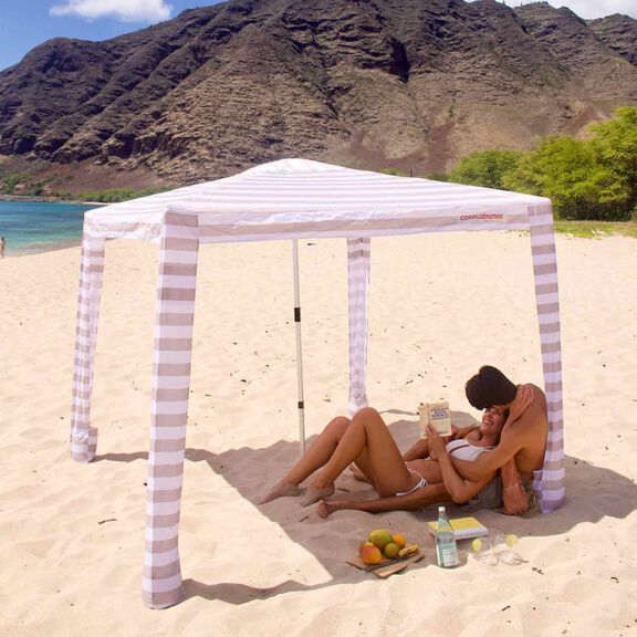 Cool Cabana 5 Beach Shade, Beige Stripes image number 0