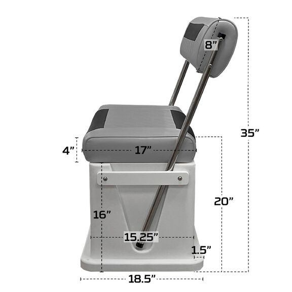 Wise 8WD437-1905 Premium Swingback Cooler/Storage Seat, 62 Quart, Marble / Reef Stone image number 5