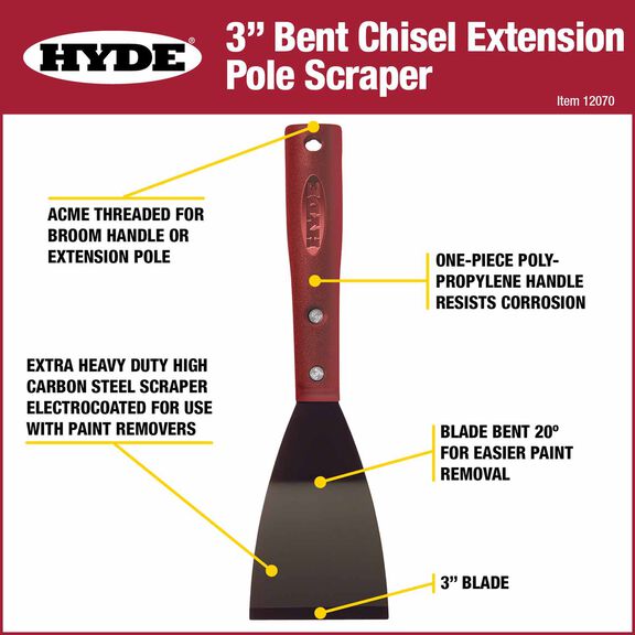 Chisel Scraper 3'' Bent Blade Acme Threaded Handle image number 1
