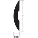 Aluminum Rub Rail - 1"H x 3/16"W x 12'L, #6 Screws image number 0
