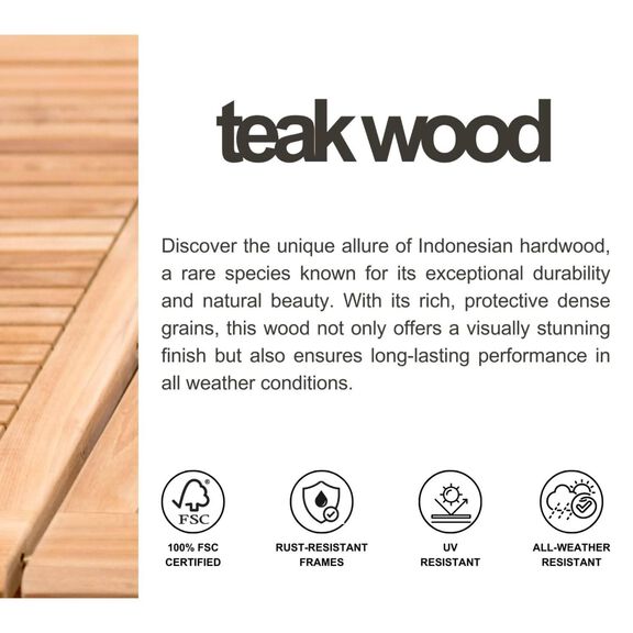 Amazonia 2-Piece Aluminum and Teak 100% FSC Certified Lounger Chair Set image number 7