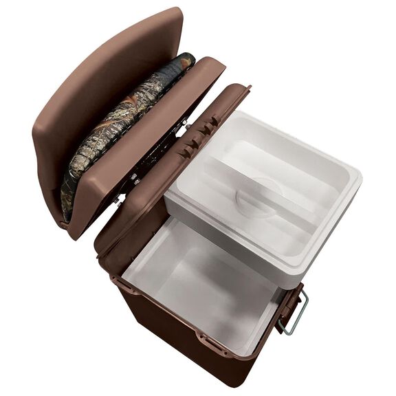 Outdoors Super Sport Hunting Seat with Insulated Cooler, Brown/Break-Up Camouflage image number 1