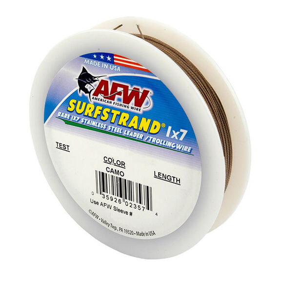 Surfstrand&reg; Bare 1x7 Stainless Steel Wire Leader, 300', Camo, 40 lbs. image number 0