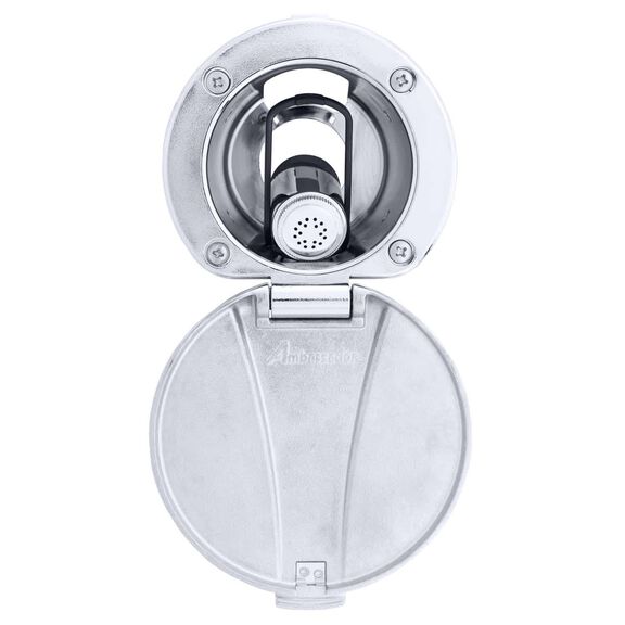 Recessed Shower Chrome Cup with Stainless Steel Lid, Hammer-Head Black Sprayer, 6' Black Rubber Hose image number 4