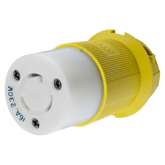 Hubbell Marine Twist-Lock Connector , 16A 230V, Yellow image number 0