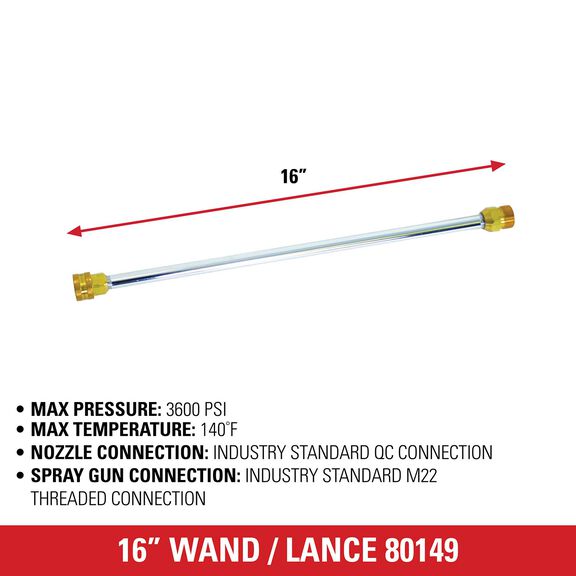 Universal 16-Inch Pressure Washer Wand up to 3600 PSI image number 4